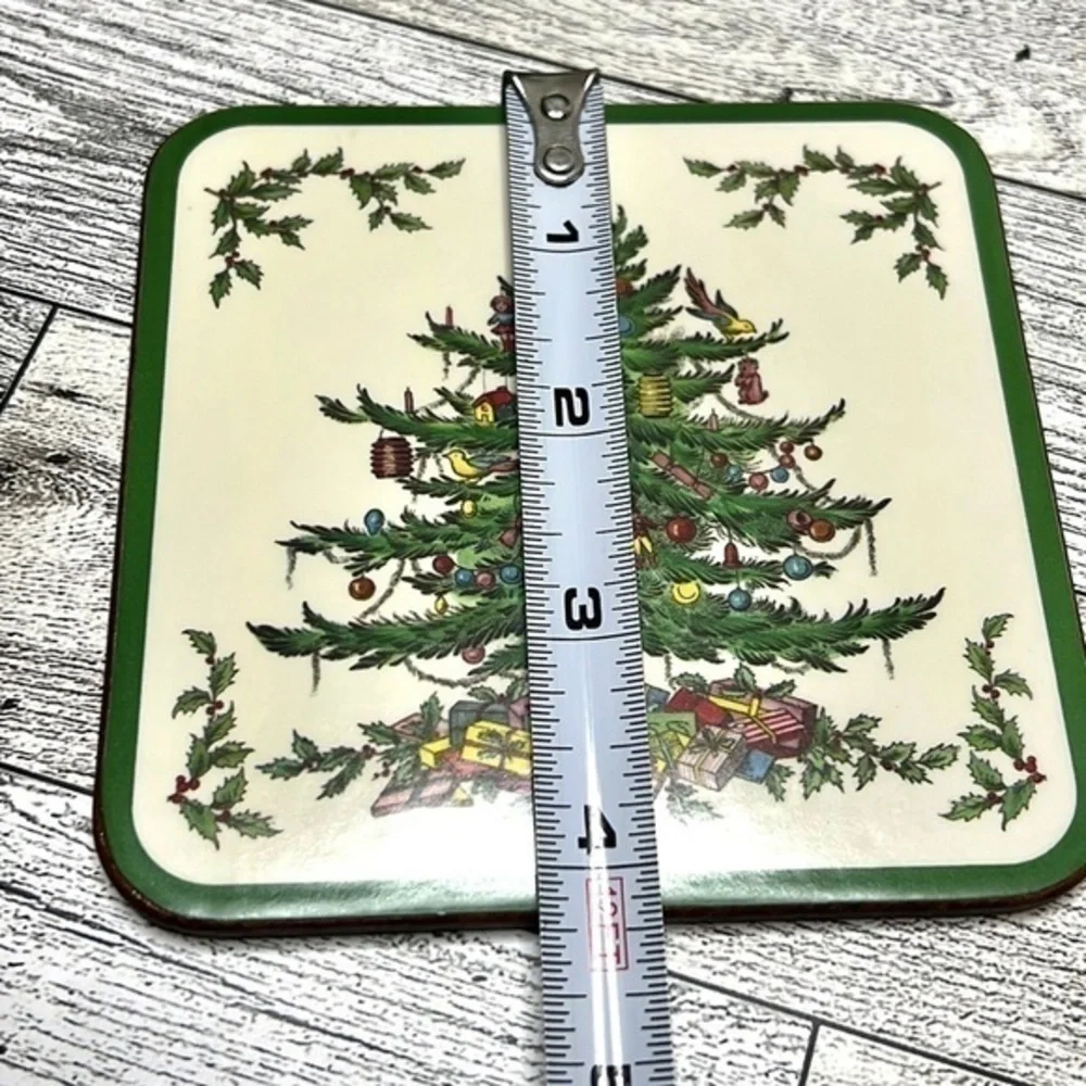 Pimpernel Vintage Acrylic Christmas Coaster Set of 6 New in Box